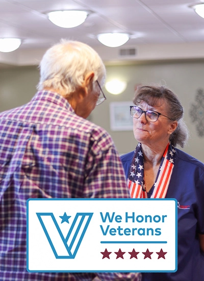 Veteran and health care worker at 