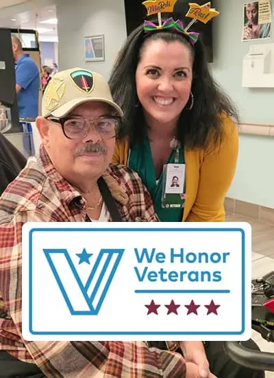 Veteran and health care worker at 